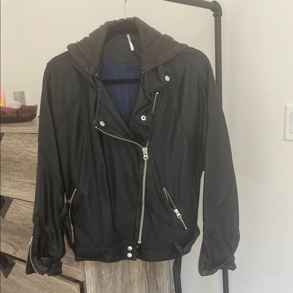 Free People Black Leather Jacket